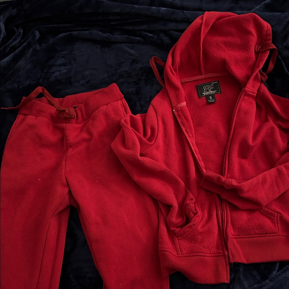 Red Hoodie and Sweatpants Set